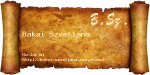 Bakai Szvetlana névjegykártya
